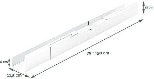 Kabelgoot BRASQ verstelbaar 75-150cm CT100 wit-2