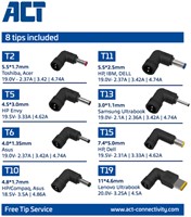 Laptop Oplader ACT Compact universeel 65W-5