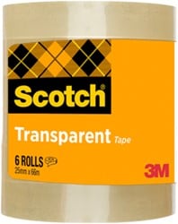 Plakband Scotch 508 25mmx66m transparant 6 rollen