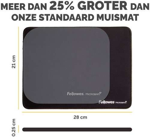Muismat Fellowes Breyta XL zwart-3