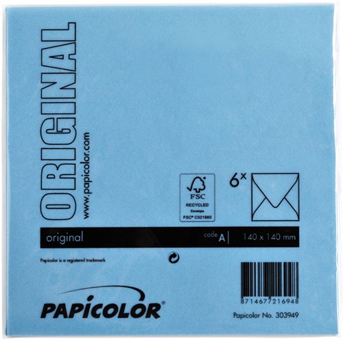 Envelop Papicolor 140x140mm hemelsblauw-2
