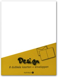 Dubbele kaarten +enveloppen Papyrus 114x162mm wit