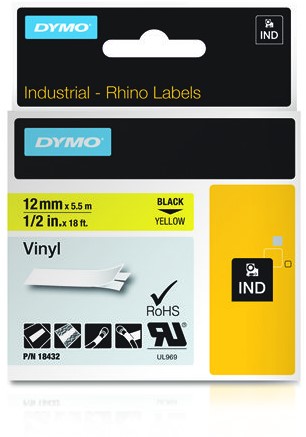 RHINO TAPE VINYL 12MM GEEL