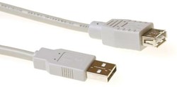 ACT USB 2.0 verlengkabel USB A male - USB A female ivoor