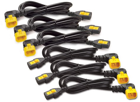 APC C13 - C14 (90 Deg), 1.8m, 6-pack Zwart, Geel 1,83 m C13 stekker C14 stekker