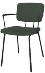 Forza bezoekersstoel met armleggers, hoogte 46cm, met 4-poots metalen frame, zitting en rug in 2 stoffen gestoffeerd 5cm dik, incl. vildtoppen