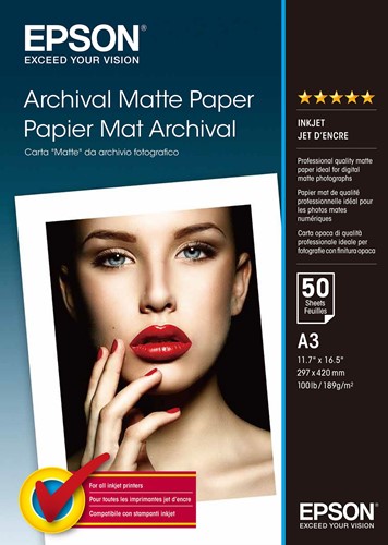Epson Archival Matte Paper, DIN A3, 189g/m², 50 Vel-2