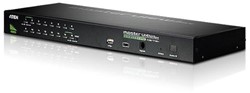 Aten 16-Poorts PS/2-USB VGA KVM Schakelaar met Ketenverbinding Poort en USB Randapparatuur Ondersteuning