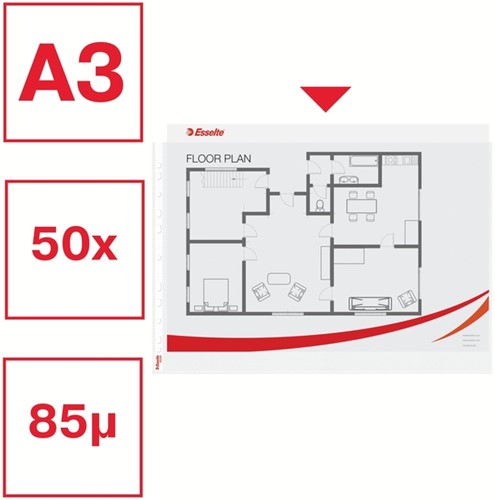 Showtas Esselte PP A3 11-gaats dwars 50 stuks-3