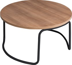 Alfa Lounge bijzettafel rond Ø 80 cm, sledeframe draadstaal Ø 11mm, hoogte 45 cm.