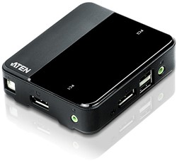Aten 2-poorts USB DisplayPort/Audio KVM-switch (4K-ondersteuning en kabels inbegrepen)