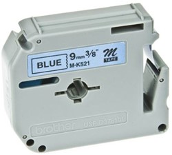 Brother M-K521BZ labelprinter-tape Zwart op blauw