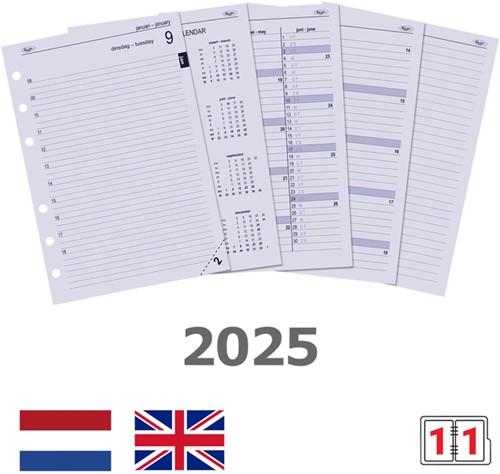 Agendavulling 2025 Kalpa A5 1dag/1pagina