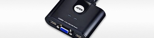 Aten 2-Poorts USB VGA-kabel KVM-switch met externe poortselectieschakelaar-2