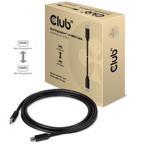 CLUB3D Mini DisplayPort 1.4 Kabel HBR3 8K60Hz M/M 2 meter