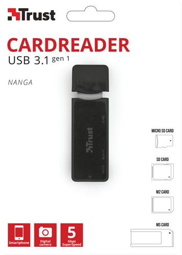 Trust Nanga | USB 3.1 Kaartlezer | Micro SD Card - SD Card - M2 Card - MS Card | Compact | 5 Gbps-3