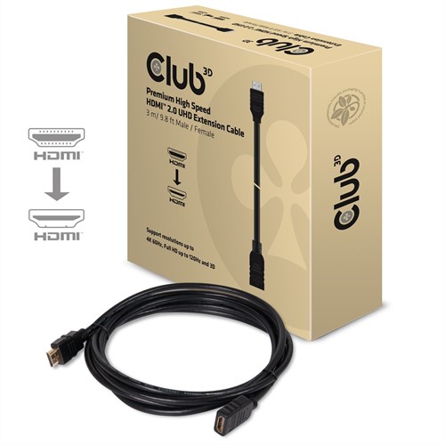 CLUB3D High Speed HDMI™ 2.0 4K60Hz VerlengKabel 3 meter M/F