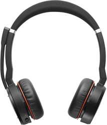Jabra Evolve 75 MS Stereo Headset Hoofdband Bluetooth Zwart, Rood