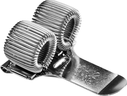 Penhouder Terry clip voor 2 pennen/potloden zilverkleurig-2