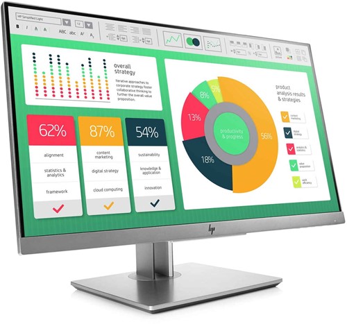 HP EliteDisplay E223 21.5" Full HD LED Flat Zwart, Zilver computer monitor-3