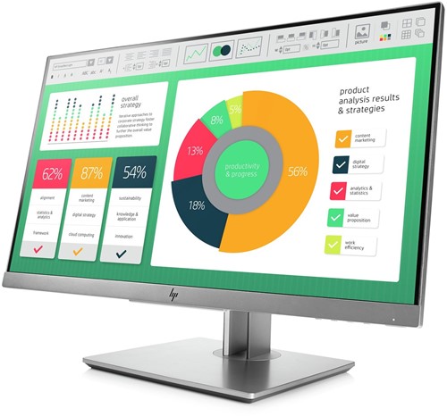 HP EliteDisplay E223 21.5" Full HD LED Flat Zwart, Zilver computer monitor-2