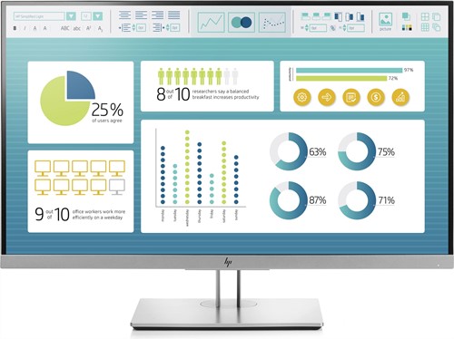 HP EliteDisplay E273 27" Full HD LED Zwart, Zilver computer monitor