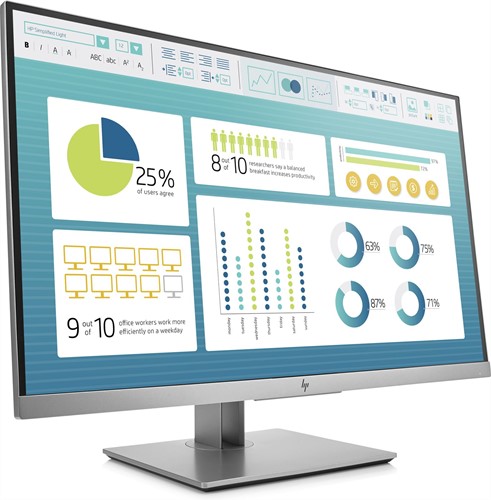 HP EliteDisplay E273 27" Full HD LED Zwart, Zilver computer monitor-2