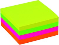 Memoblok Quantore 76x76mm neon kleuren assorti 4 kleuren 400 vel-2