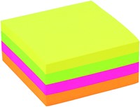 Memoblok Quantore 76x76mm neon kleuren assorti 4 kleuren 400 vel-4