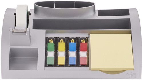 Bureau organiser Post-it C50 zilvergrijs incl inhoud