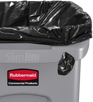 Afvalbak Rubbermaid Slim Jim Vented met luchtsleuven 87L grijs-3
