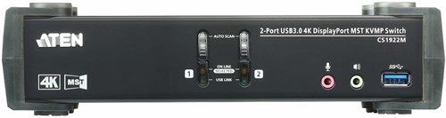 Aten 2-poorts USB 3.0 4K DisplayPort MST KVMP™-schakelaar (kabel meegeleverd)-3