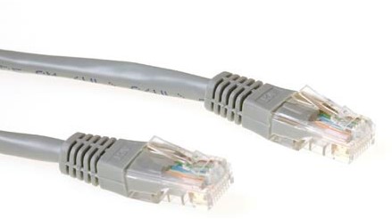 ACT Grijze 1 meter UTP CAT5E patchkabel met RJ45 connectoren