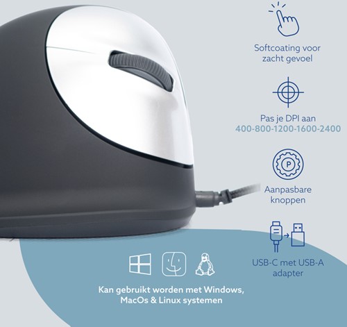 Ergonomisch muis R-Go HE Break Draad Rechts M-4
