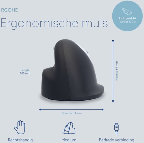 Ergonomisch muis R-Go HE Break Draad Rechts M-5