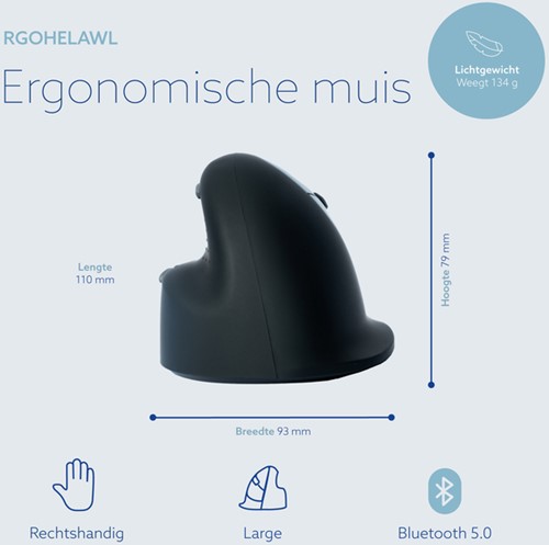 Muis R-Go Ergonomisch HE Break Wireless Rechts L-4