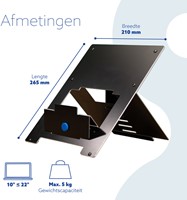Laptopstandaard R-Go Tools Riser Flexible zwart-2