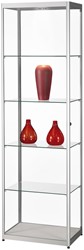 Vitrine MPC 600 zilver met LED plafondspot. Afemting 600x400x2000mm.