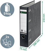 Ordner Leitz 1092 giro-bank met dubbele mechaniek 75mm karton A4 zwart-6