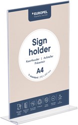 Kaarthouder Europel T-standaard A4 staand acryl