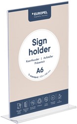 Kaarthouder Europel T-standaard A6 staand acryl