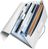 Uquelic mini-accordeon-kwitantie-organizer - 13 extra vakken voor coupons, plastic bonnenmap, documentenportemonnee voor rekeningen/coupons/belastingbewijs (10 x 5 inch/26 x 13 cm) (zwart)-2