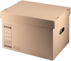 Archief- en transportdoos met deksel Leitz Premium 335x280x440mm natuurbruin