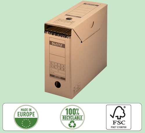Archiefdoos met deksel Leitz Premium 120x275x325mm natuurbruin-10