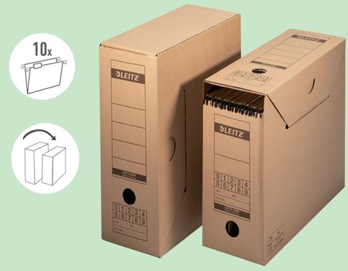Archiefdoos met deksel Leitz Premium 120x275x325mm natuurbruin-16
