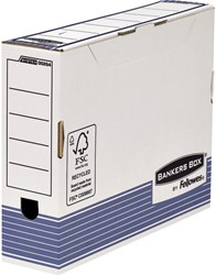 Archiefdoos Bankers Box System A4 80mm wit blauw