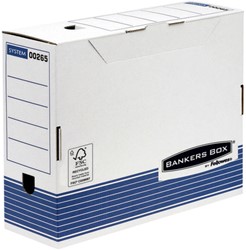 Archiefdoos Bankers Box System A4 100mm wit blauw