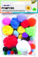 Pompon Folia 30 stuks diverse kleuren en afmetingen 30 stuks