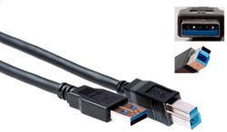 ACT 0.5m USB 3.0 USB-kabel 0,5 m USB 3.2 Gen 1 (3.1 Gen 1) USB A USB B Zwart
