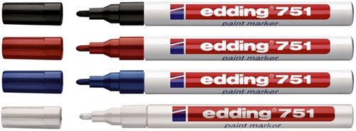 Viltstift edding 751 lakmarker rond 1-2mm pastel rood-2